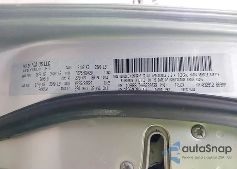 2017 Ram 1500 Laramie 4X2 6'4 Box from USA, damaged, VIN 1C6RR6JT4HS730039